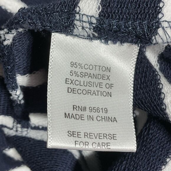 Black & White Striped Floral Embroidered Top XL - Picture 11 of 13